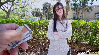 Shy girl with glasses gets fucked balls deep helter-skelter doggy - Piper June